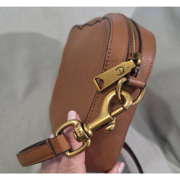 Etienne Aigner Large Logo Brown Preppy Vintage Leather Crossbody Handbag - Picture 4 of 13